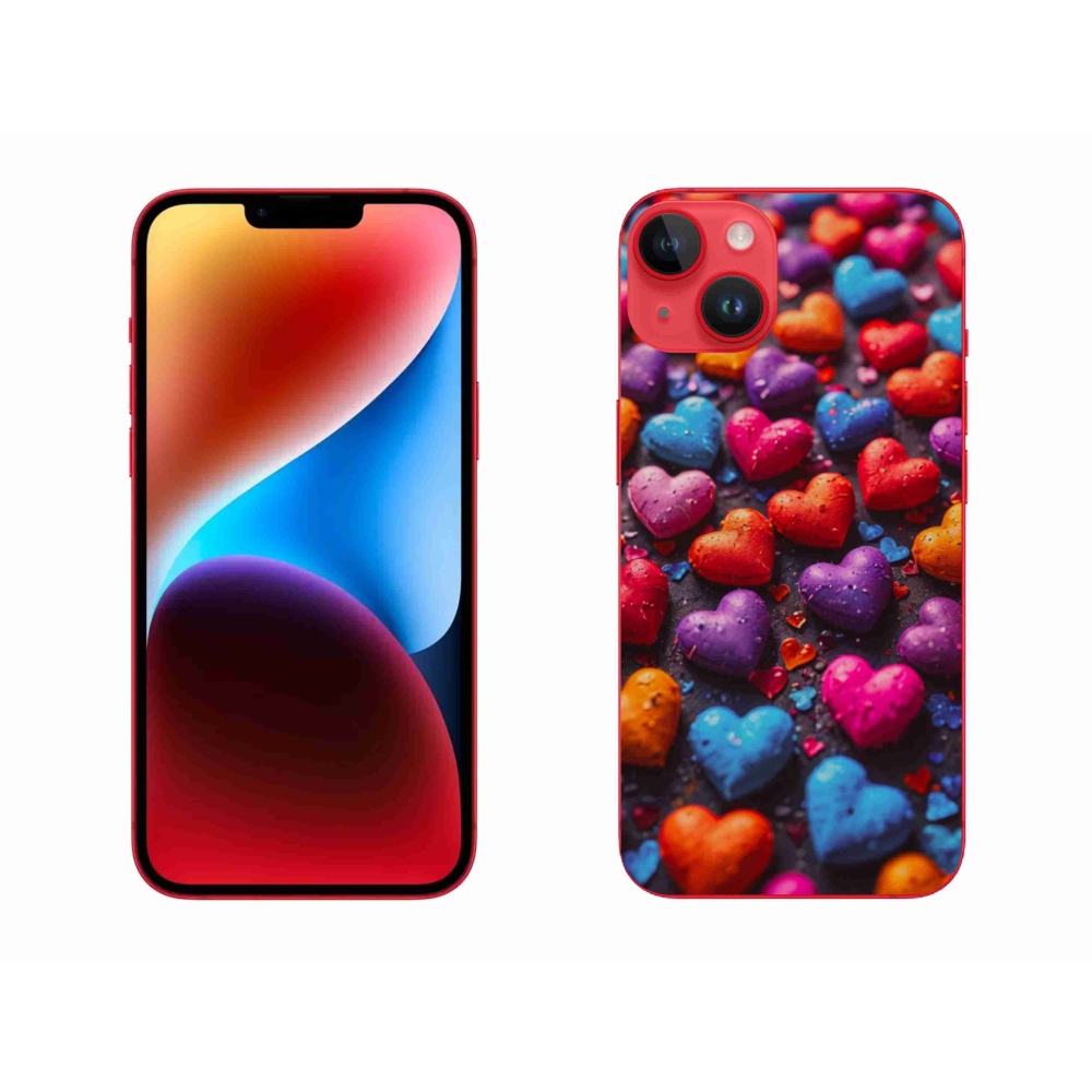Zselés borítás mmCase iPhone 14 Plus készülékhez - színes szív