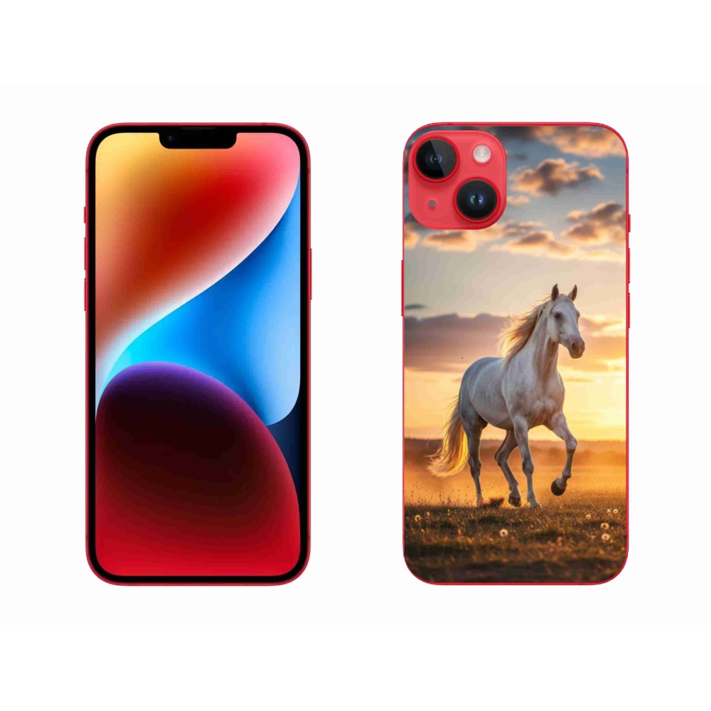 Gél borítás mmCase iPhone 14 Plus készülékhez - futó fehér ló 2