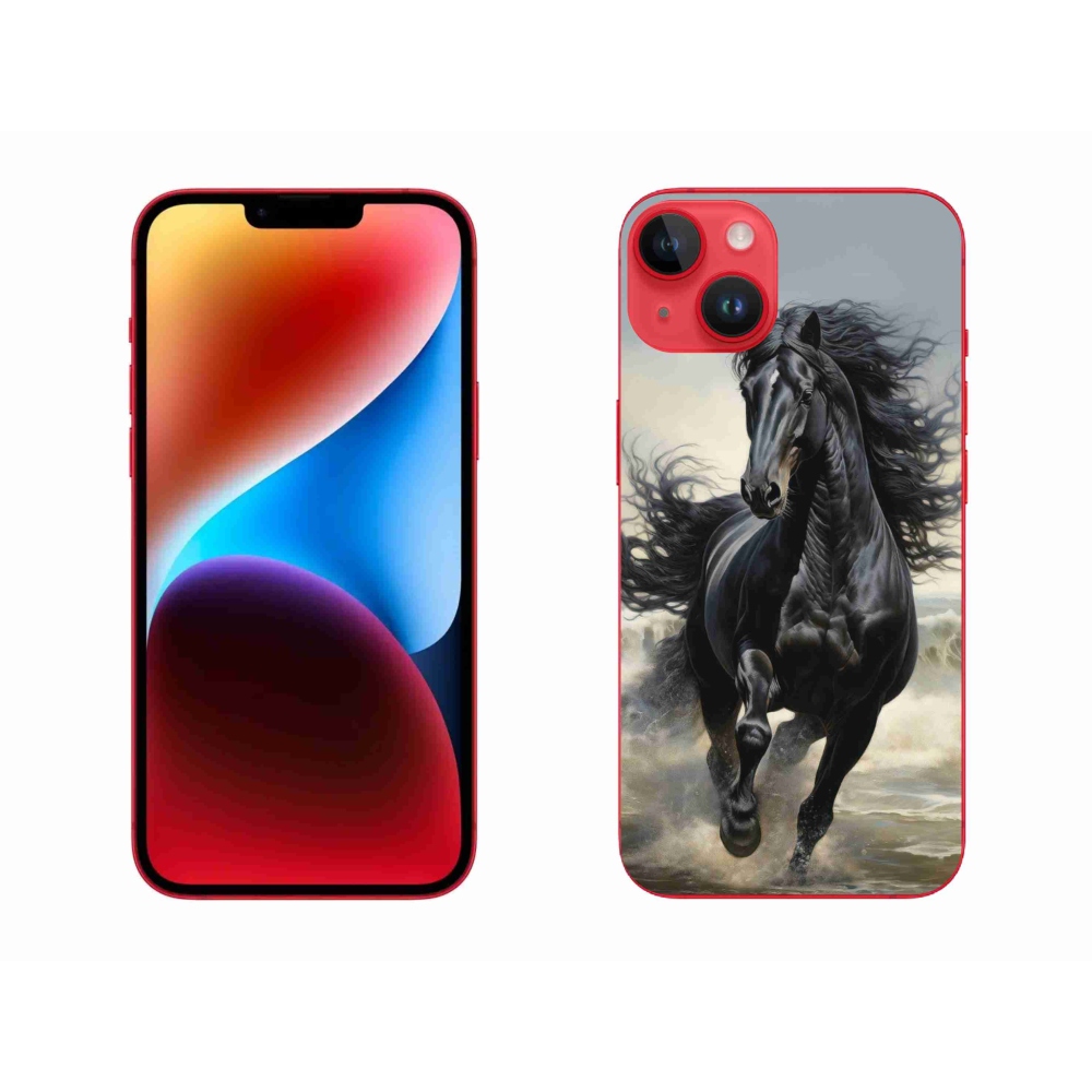 mmCase gél tok az iPhone 14 Plus-hoz – futó fekete ló