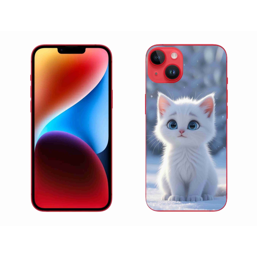 mmCase gél tok az iPhone 14 Plus-hoz – fehér cica 3