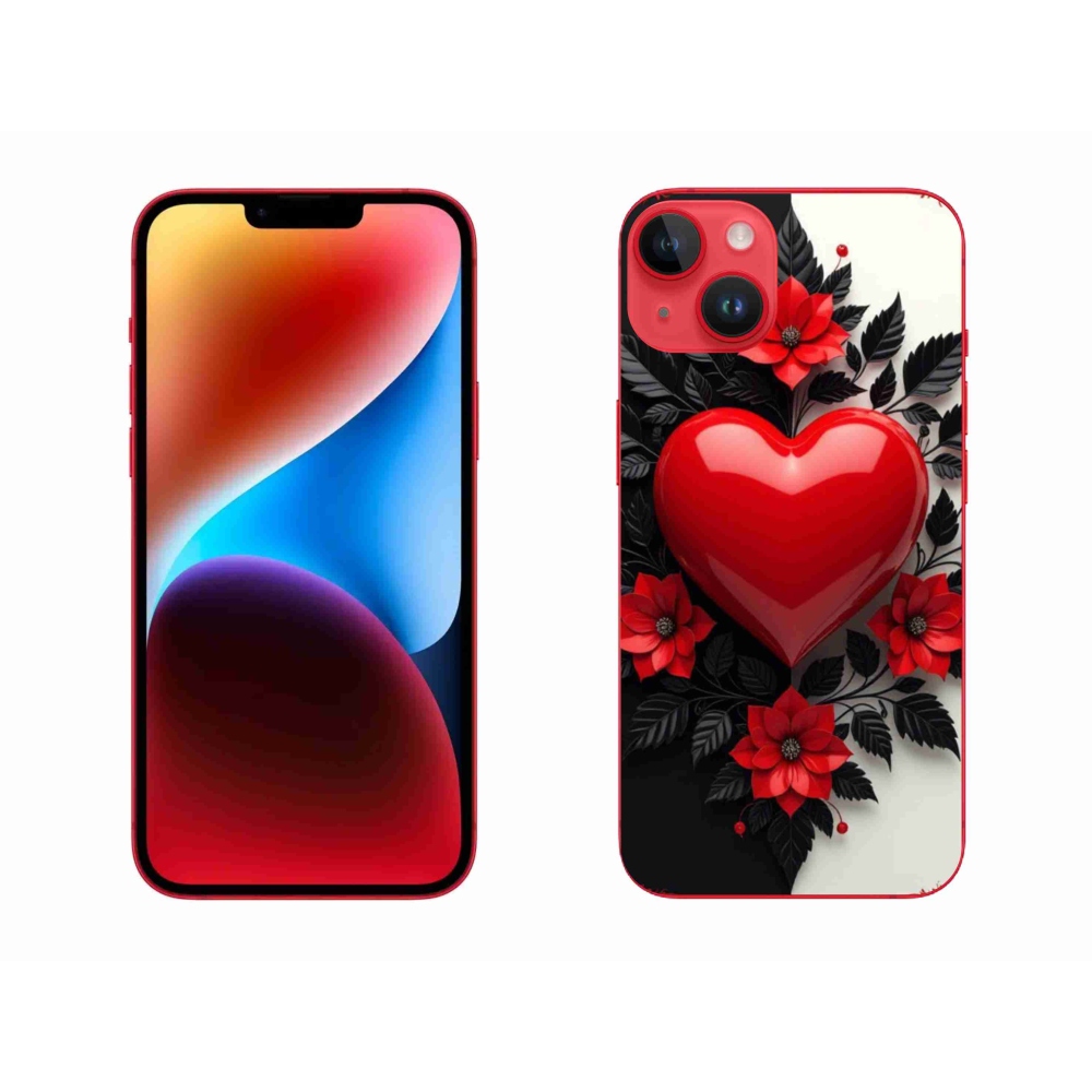 Zselés borítás mmCase iPhone 14 Plus készülékhez - piros szív
