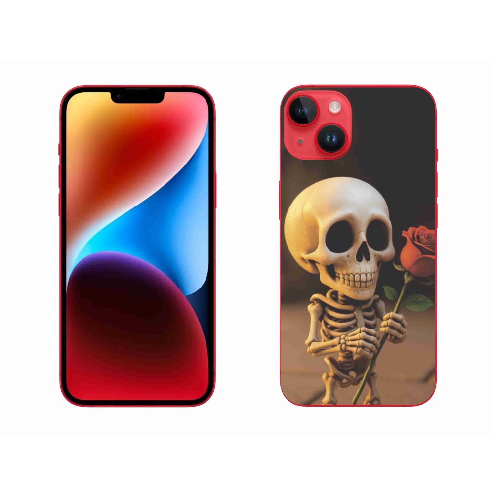 Gél borítás mmCase iPhone 14 Plus készülékhez - csontváz rózsával