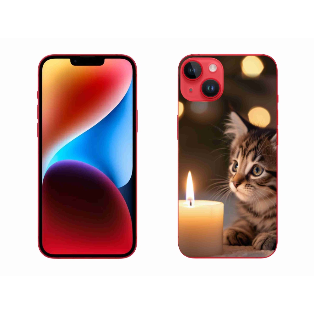 Zselés borítás mmCase iPhone 14 Plus készülékhez - cica és gyertya
