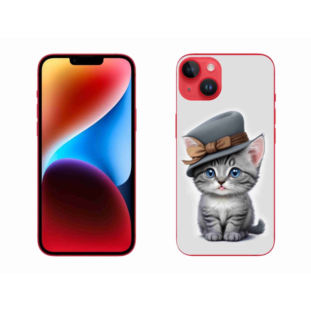 Zselés borítás mmCase iPhone 14 Plus készülékhez - cica sapkával