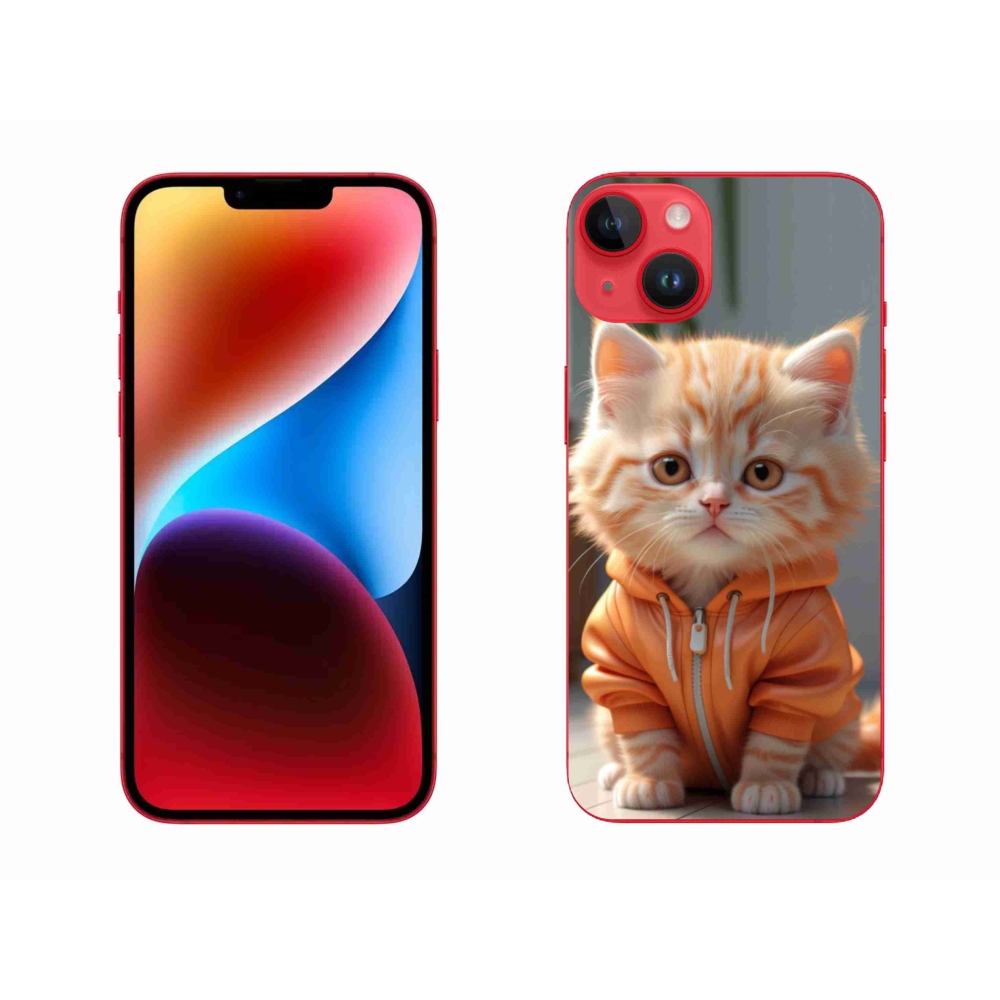 Zselés borítás mmCase iPhone 14 Plus készülékhez - cica melegítőfelsőben