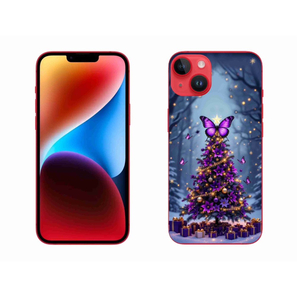 mmCase gél tok az iPhone 14 Plus-hoz – pillangós karácsonyfa