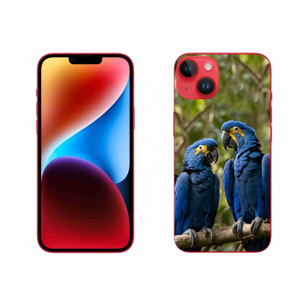 mmCase gél tok az iPhone 14 Plus-hoz – papagáj-duó