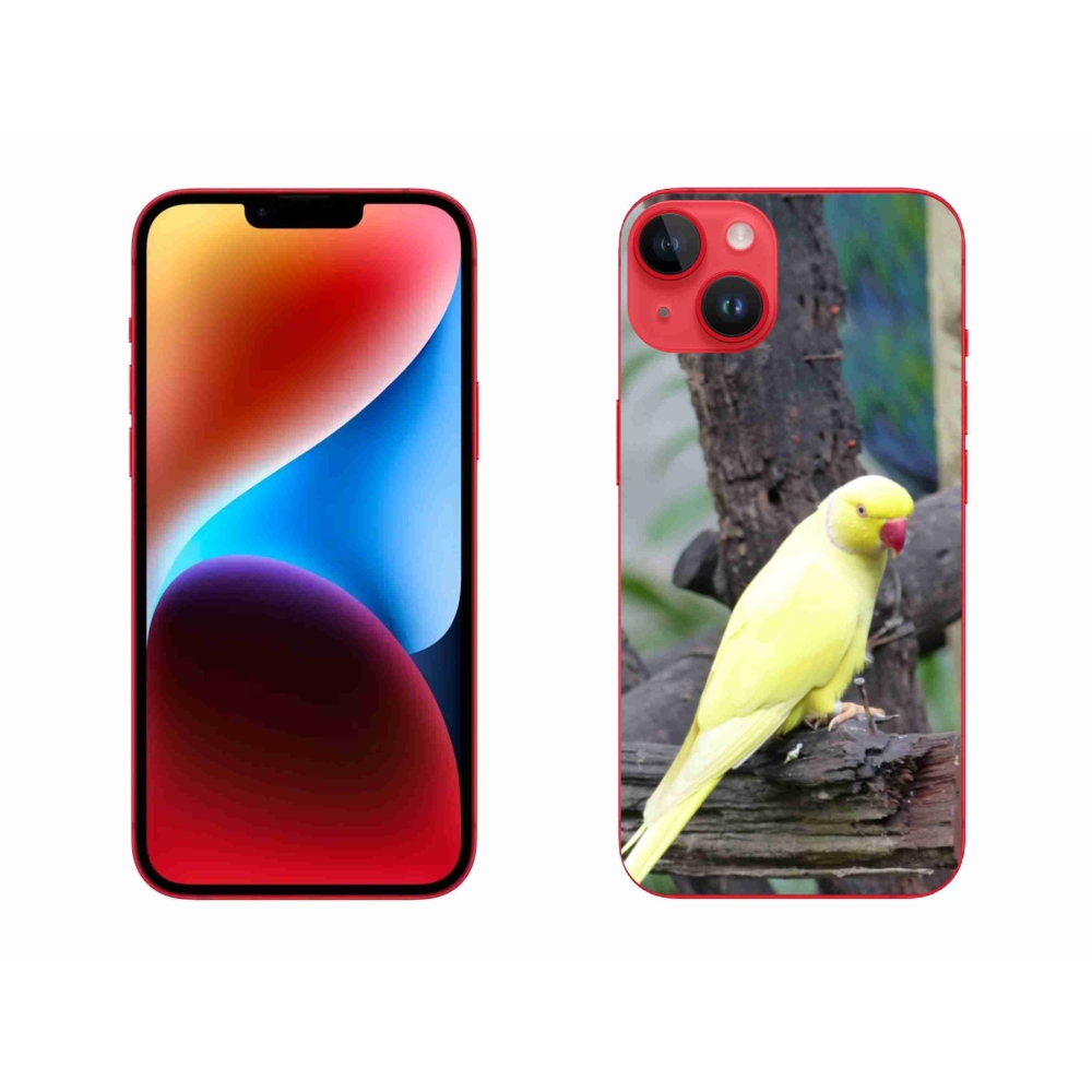 Zselés borítás mmCase iPhone 14 Plus készülékhez - papagáj alexander sárga