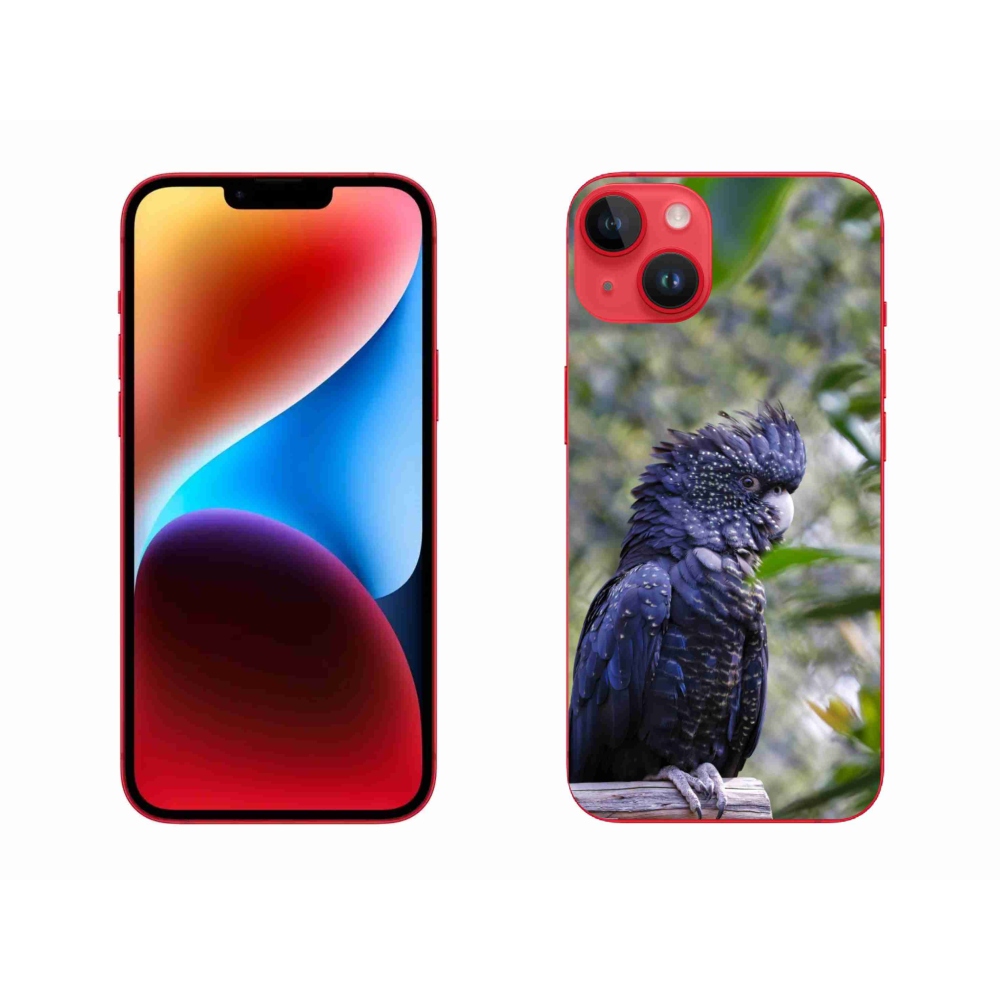mmCase gél tok az iPhone 14 Plus-hoz – fekete kakadu papagáj