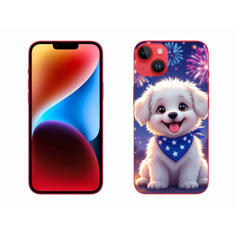 Zselés borítás mmCase iPhone 14 Plus készülékhez - ünnepi kiskutya