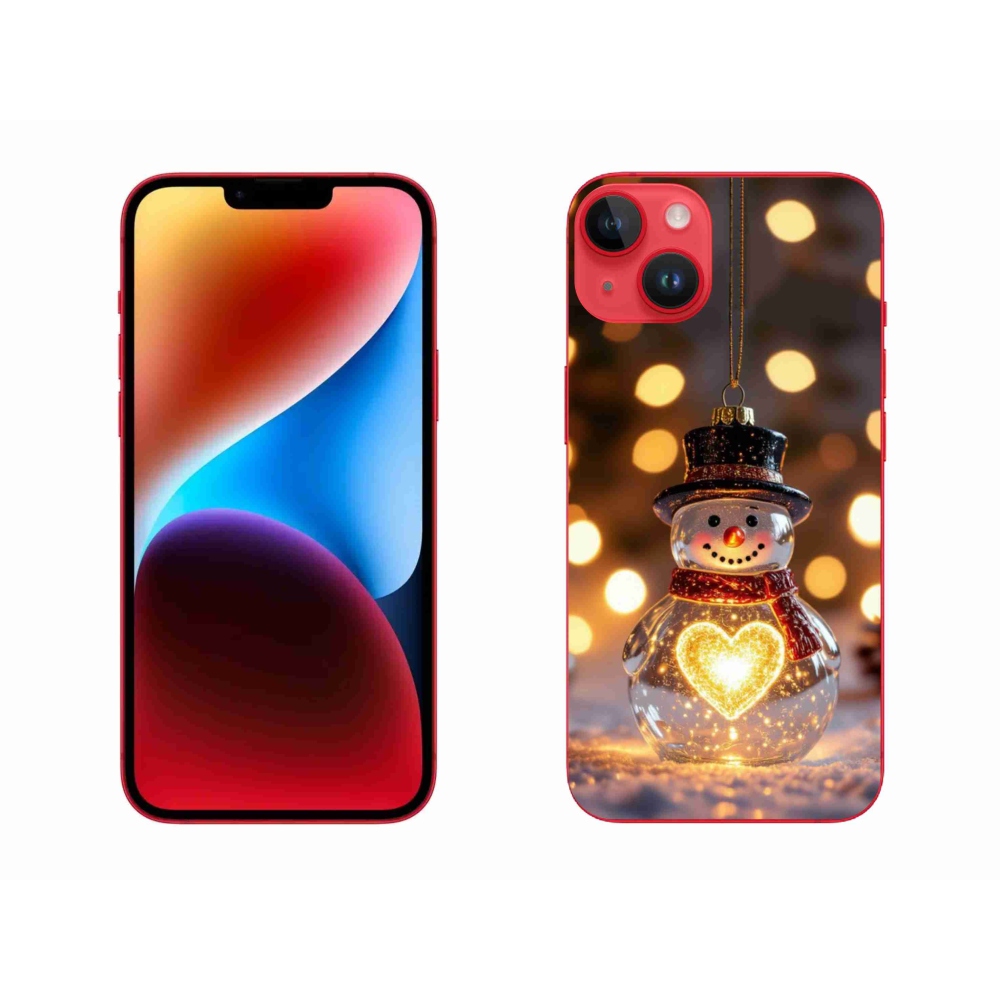 mmCase gél tok az iPhone 14 Plus-hoz – világító karácsonyi hóember