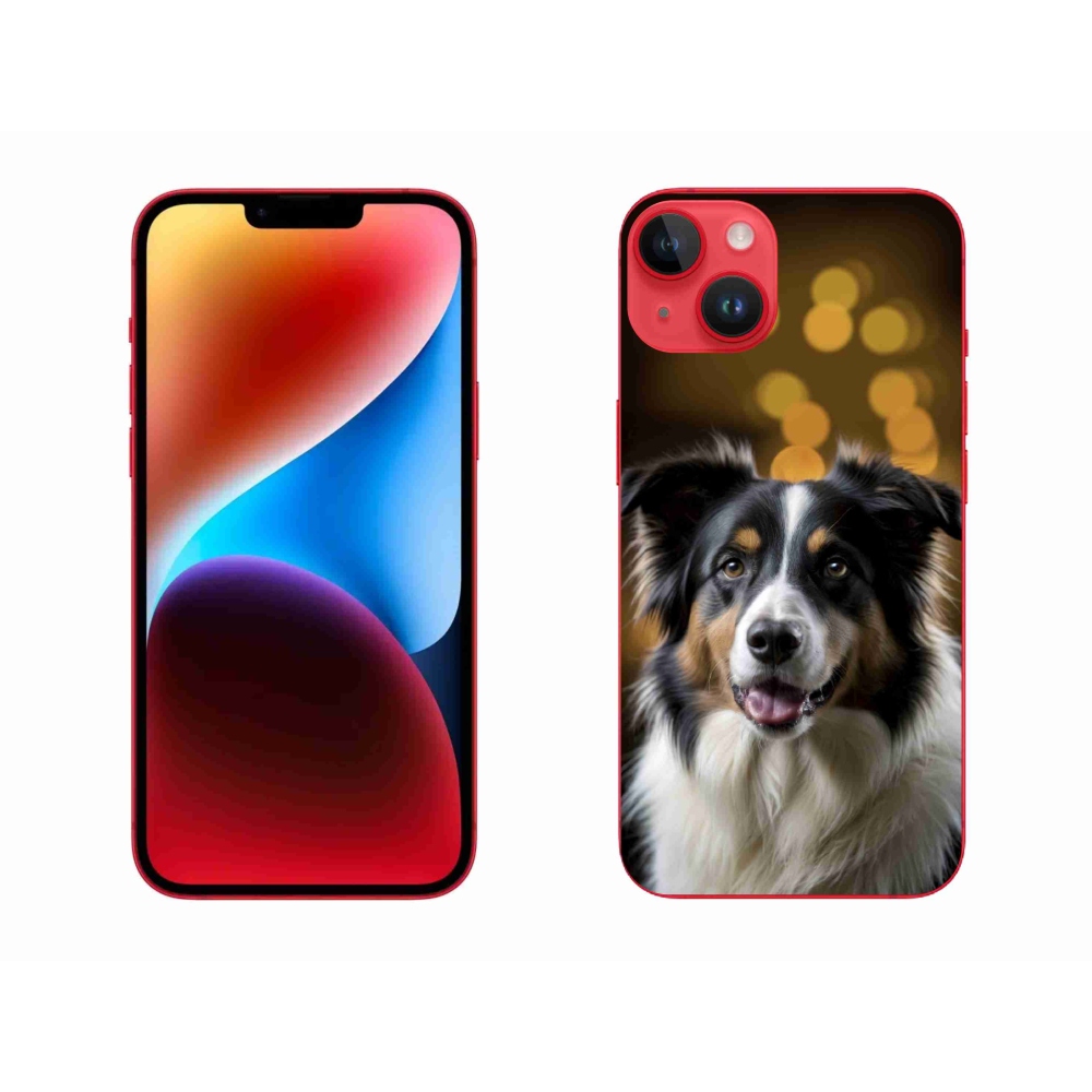 mmCase gél tok az iPhone 14 Plus-hoz – mosolygós ausztrál juhászkutya