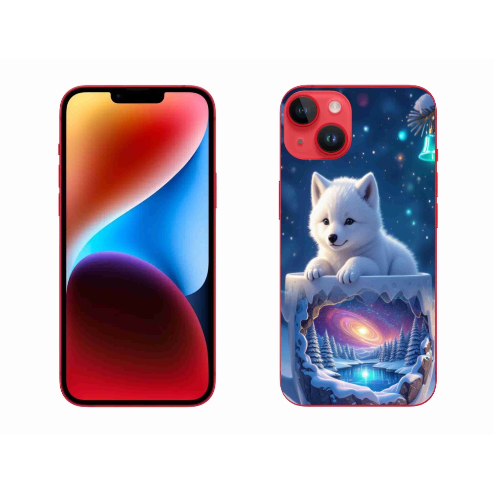 Gél borítás mmCase iPhone 14 Plus készülékhez - Karácsonyi kölyökkutyakölyök