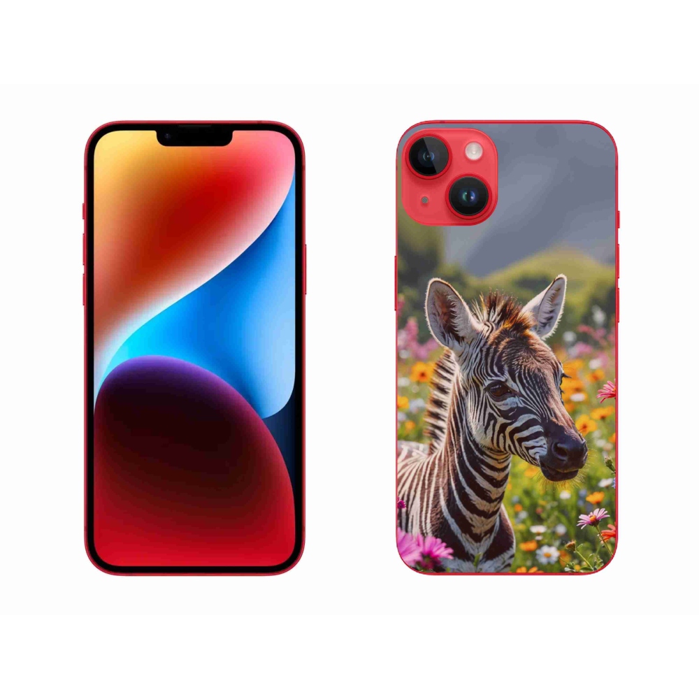 mmCase gél tok az iPhone 14 Plus-hoz – zebra a réten