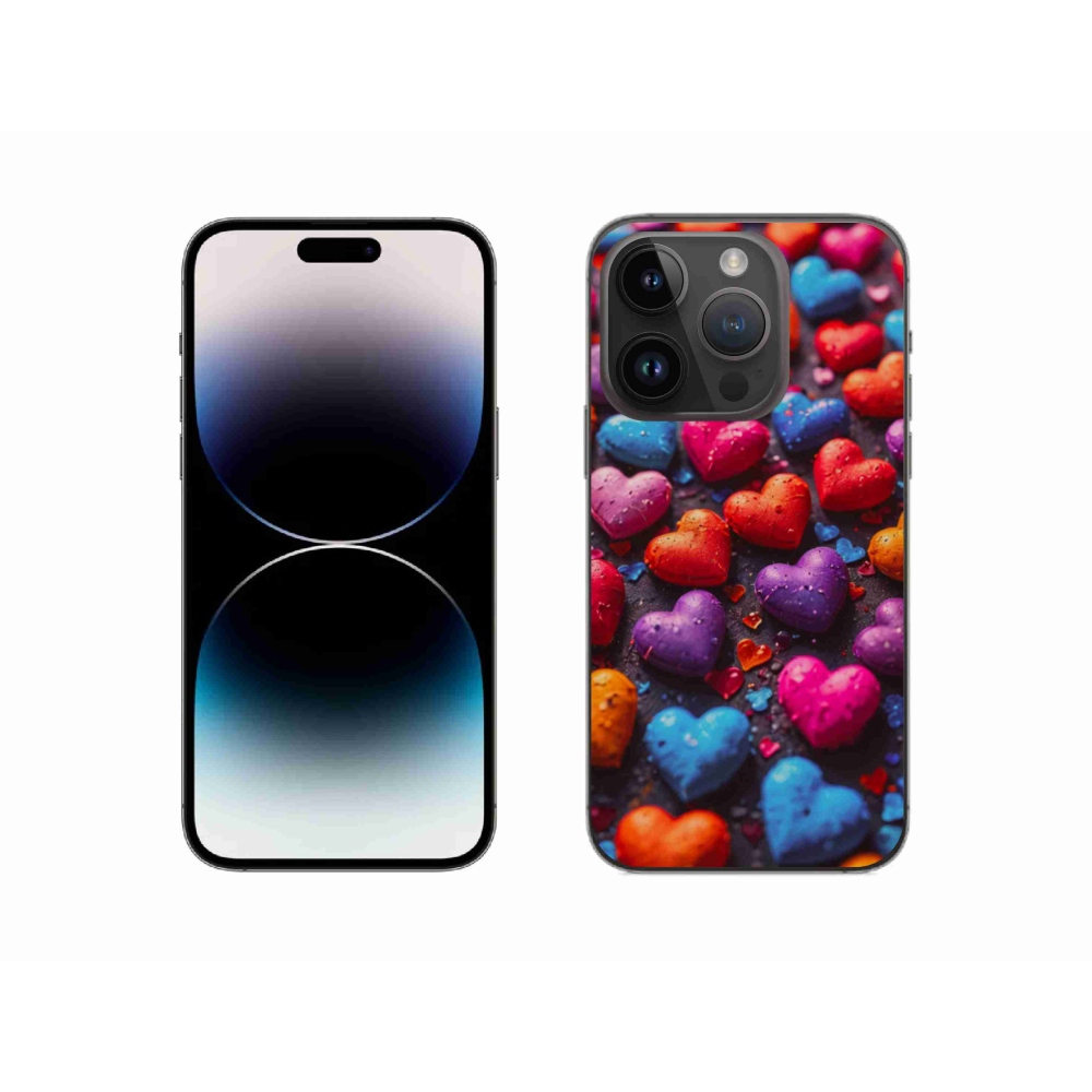 Zselés borítás mmCase iPhone 14 Pro készülékhez - színes szív