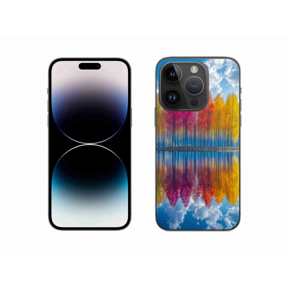 Zselés borítás mmCase iPhone 14 Pro készülékhez - színes fák