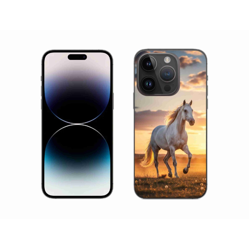 Gél borítás mmCase iPhone 14 Pro készülékhez - Futó fehér ló 2
