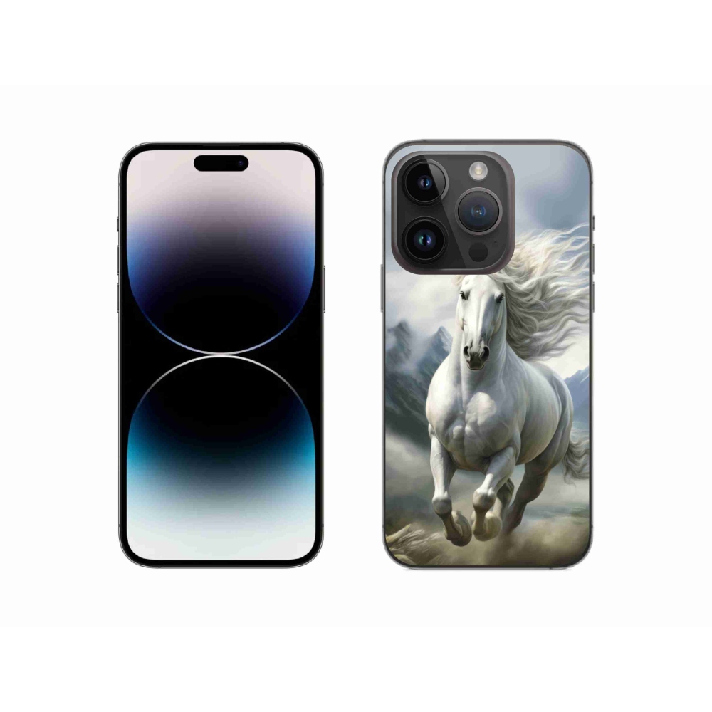 mmCase gél tok az iPhone 14 Pro-hoz – futó fehér ló 3