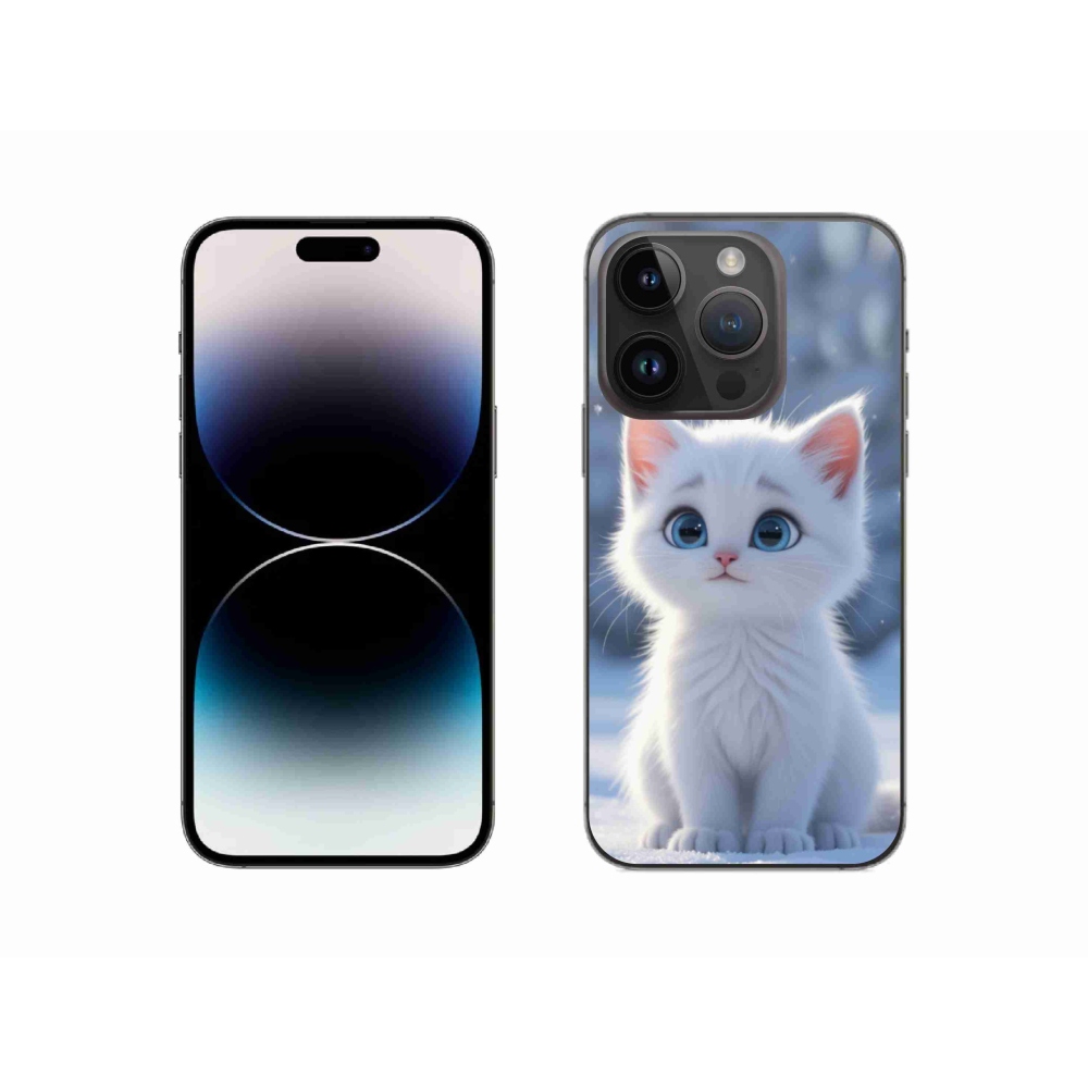 mmCase gél tok az iPhone 14 Pro-hoz – fehér cica 3