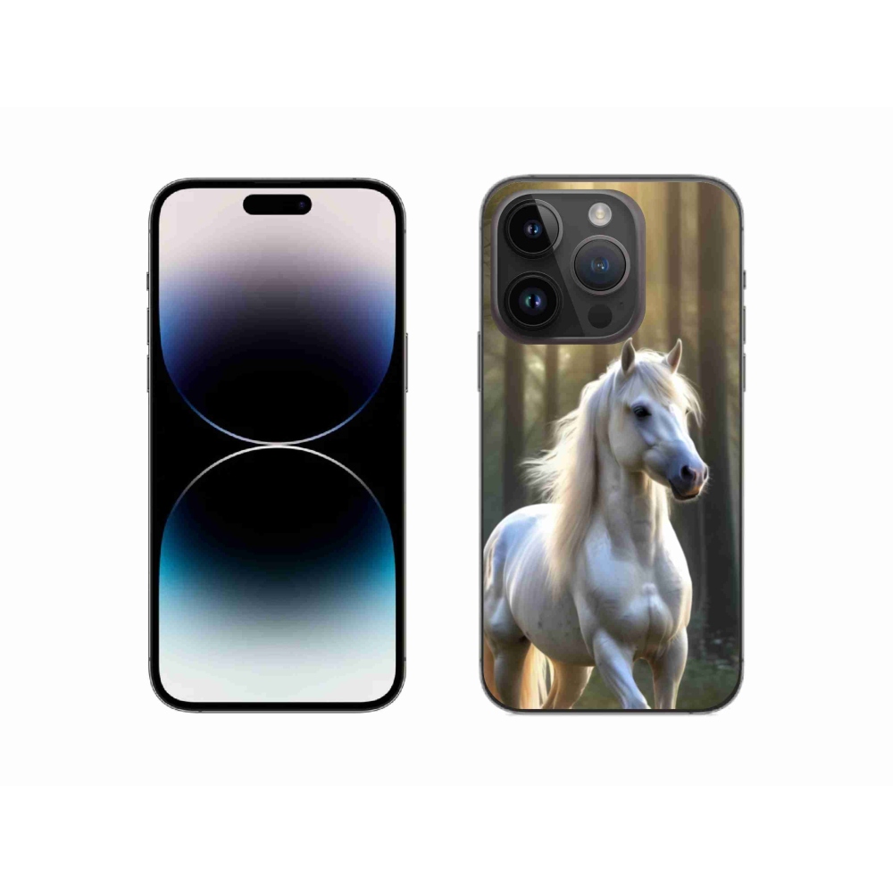 Zselés borítás mmCase iPhone 14 Pro készülékhez - fehér ló 3
