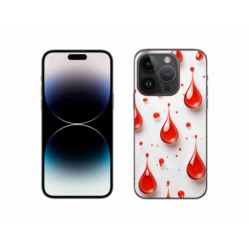 Zselés borítás mmCase iPhone 14 Pro készülékhez - piros cseppek