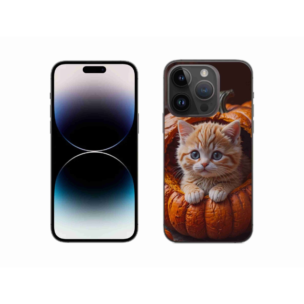 Zselés borítás mmCase iPhone 14 Pro készülékhez - cica és tök 2