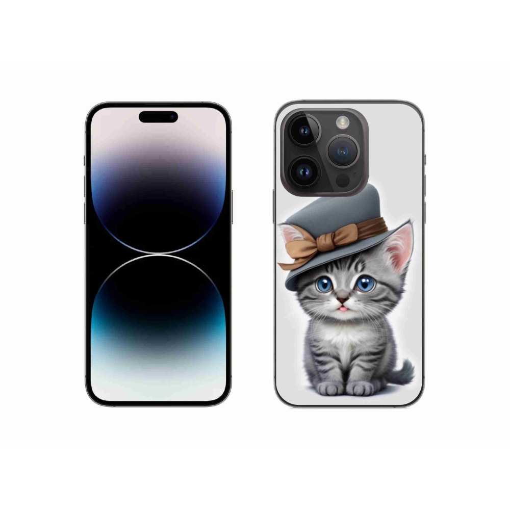 Gél borítás mmCase iPhone 14 Pro készülékhez - cica sapkával
