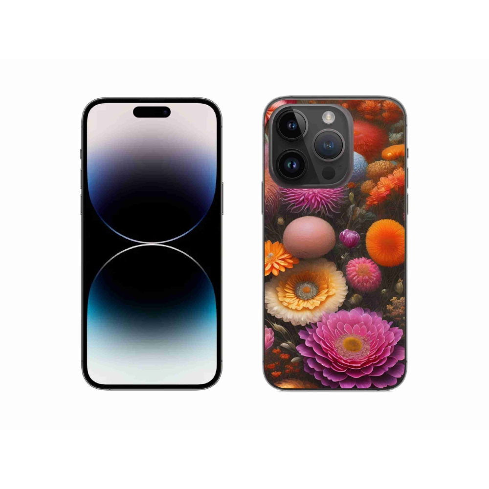 Gél borítás mmCase iPhone 14 Pro készülékhez - virágos kompozíció