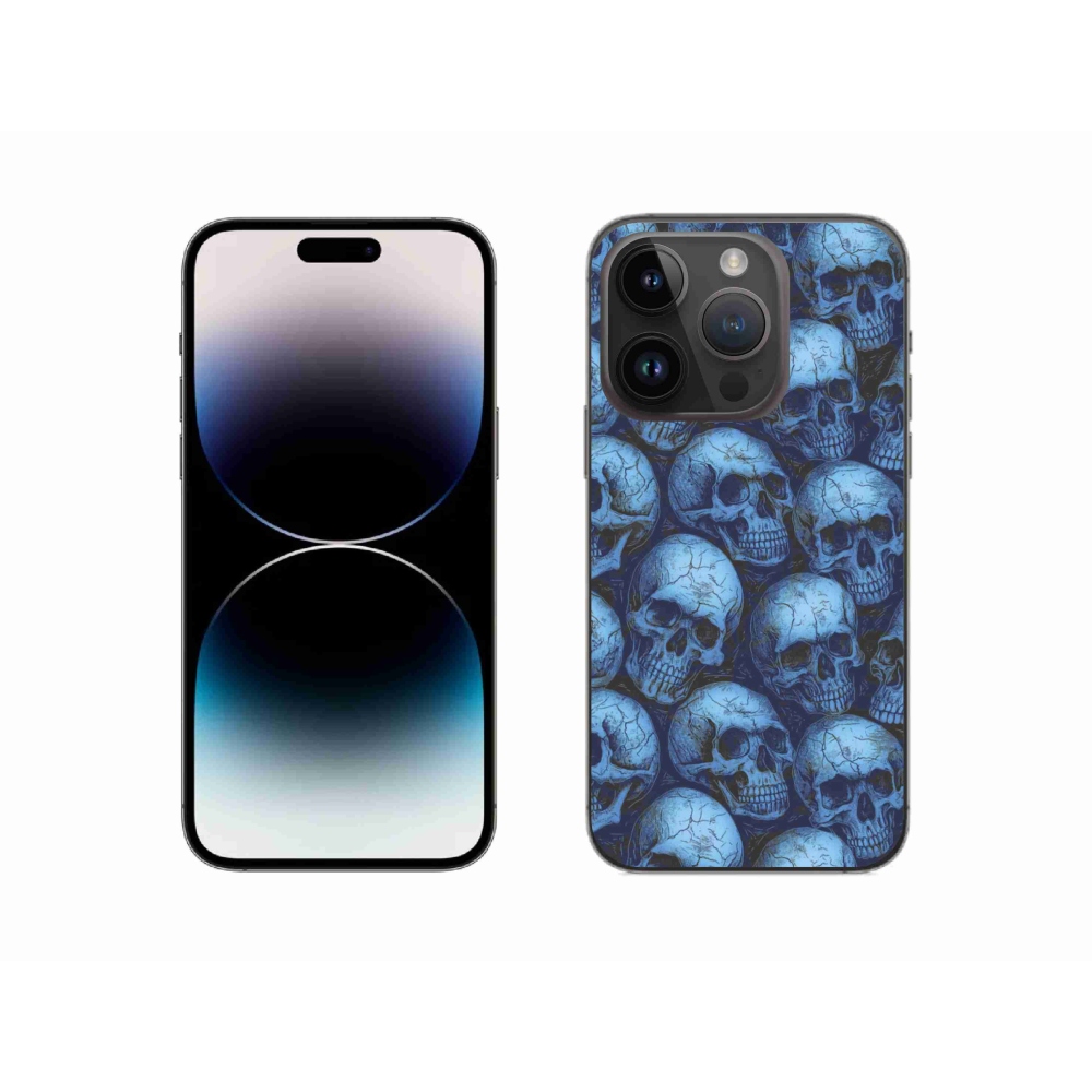 Zselés borítás mmCase iPhone 14 Pro készülékhez - koponyák