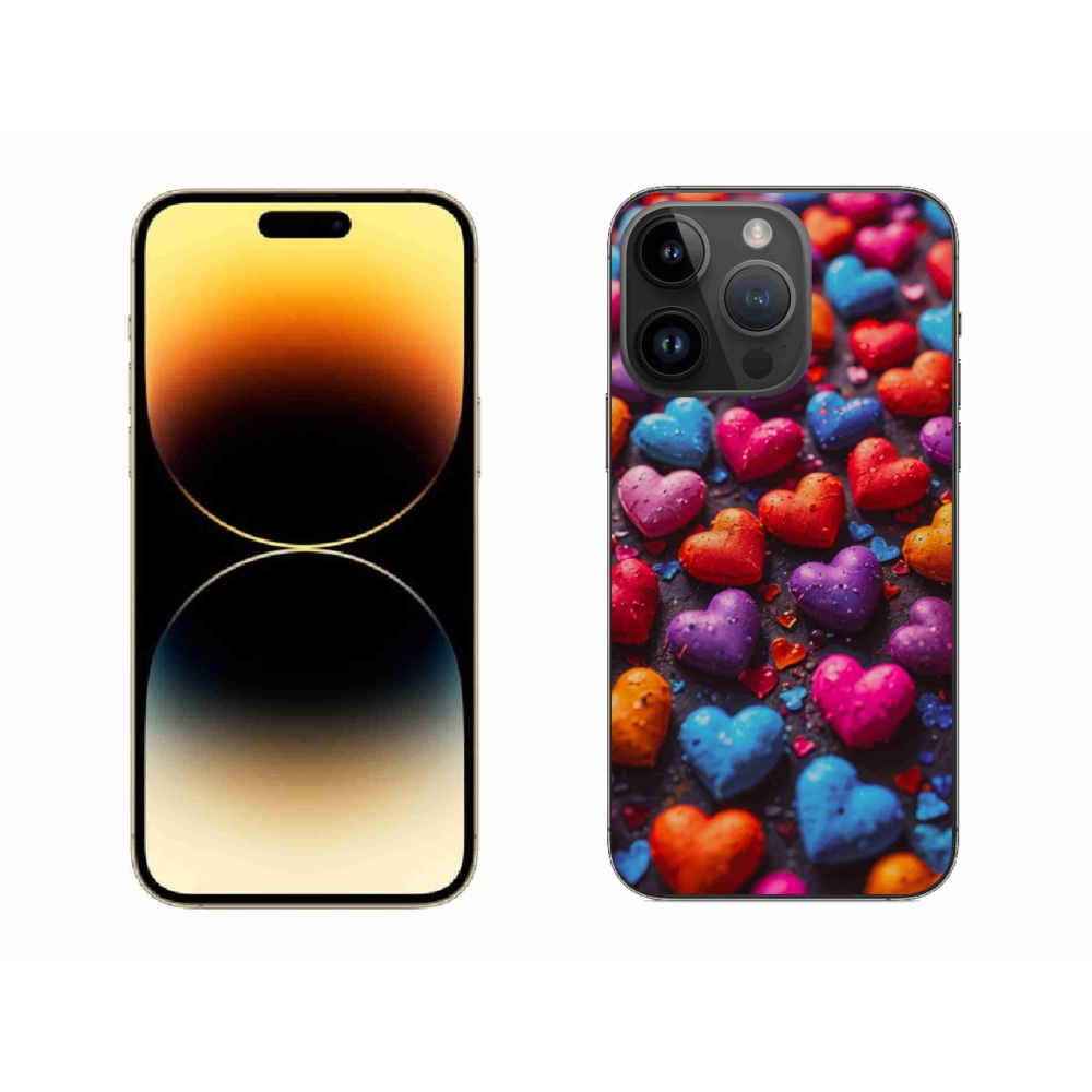 Zselés borítás mmCase iPhone 14 Pro Max készülékhez - színes szív