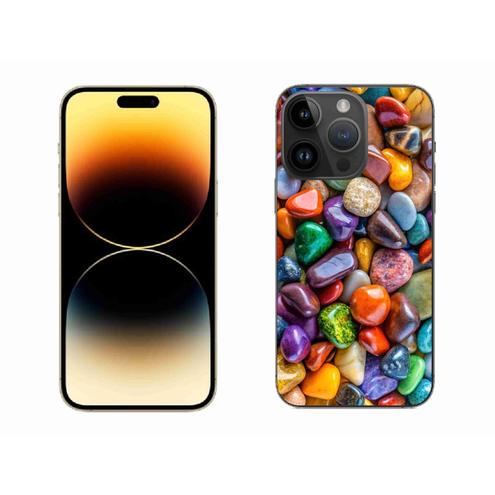 Zselés borítás mmCase iPhone 14 Pro Max készülékhez - színes strasszkövek