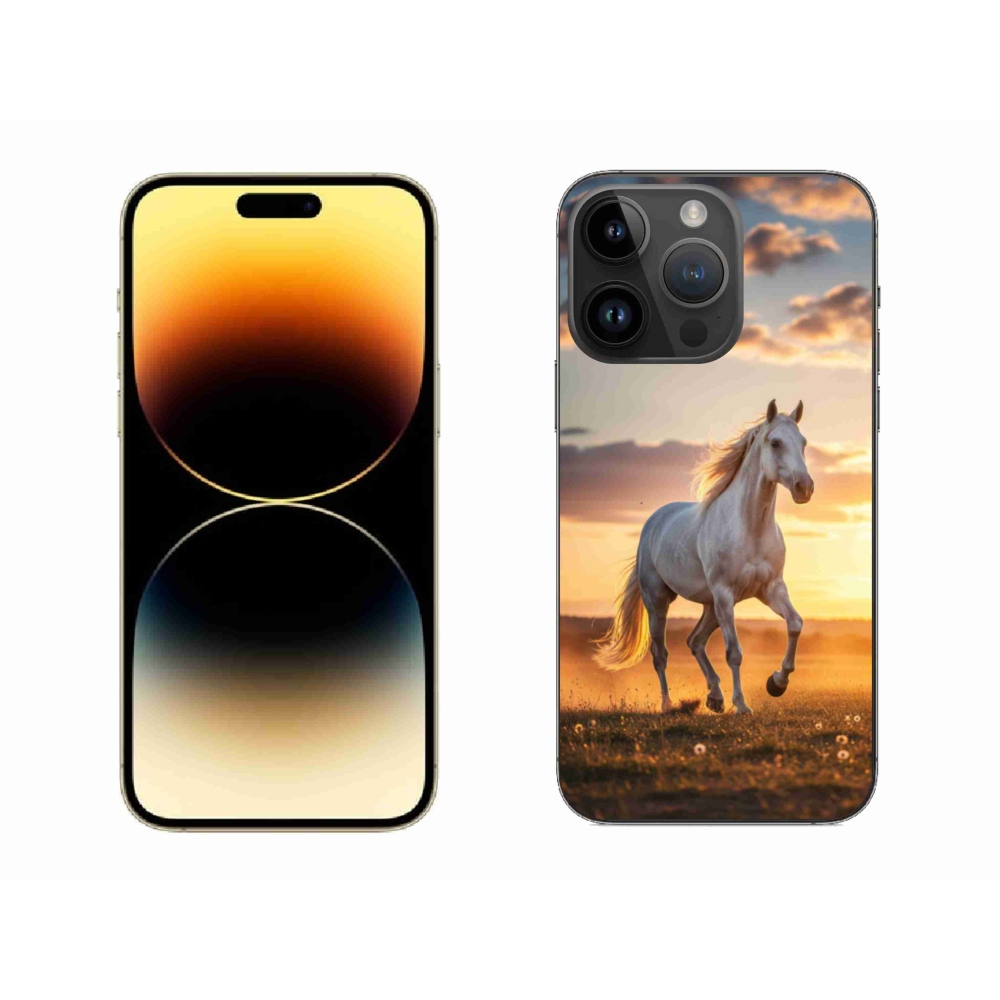 Gél borítás mmCase iPhone 14 Pro Max készülékhez - Futó fehér ló 2