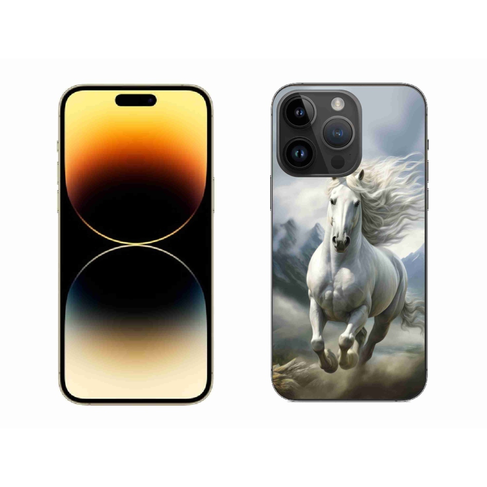 mmCase gél tok az iPhone 14 Pro Max-hoz – futó fehér ló 3