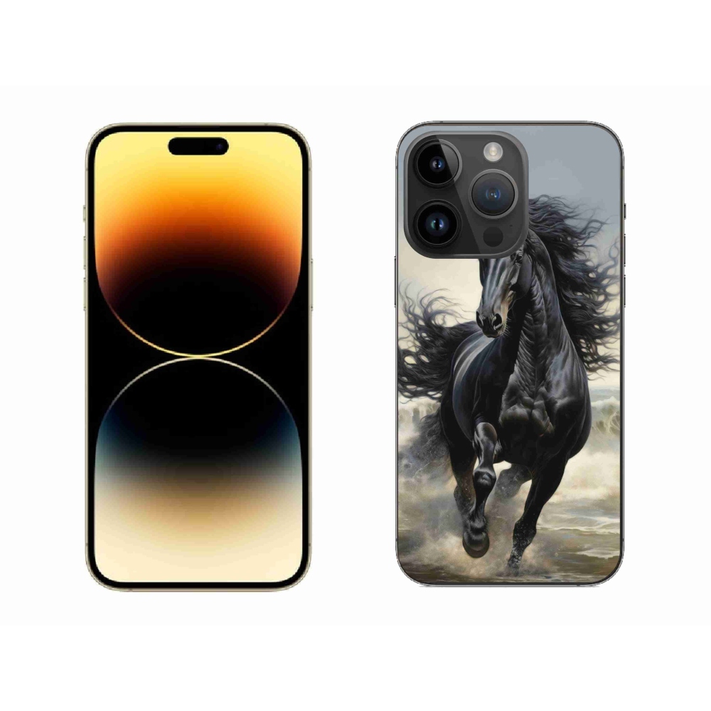 mmCase gél tok az iPhone 14 Pro Max-hoz – futó fekete ló