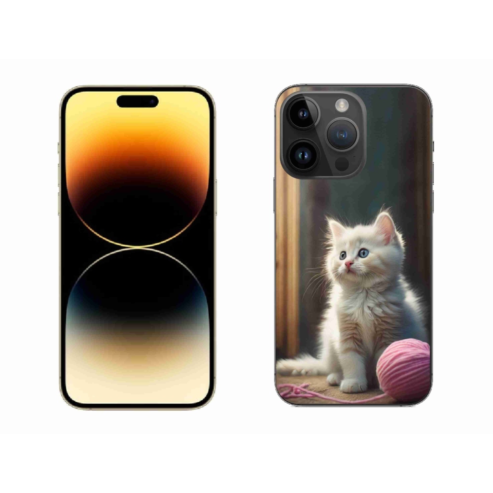 Zselés borítás mmCase iPhone 14 Pro Max készülékhez - fehér cica 2