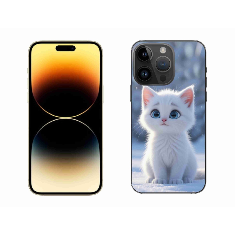 mmCase gél tok az iPhone 14 Pro Max-hoz – fehér cica 3