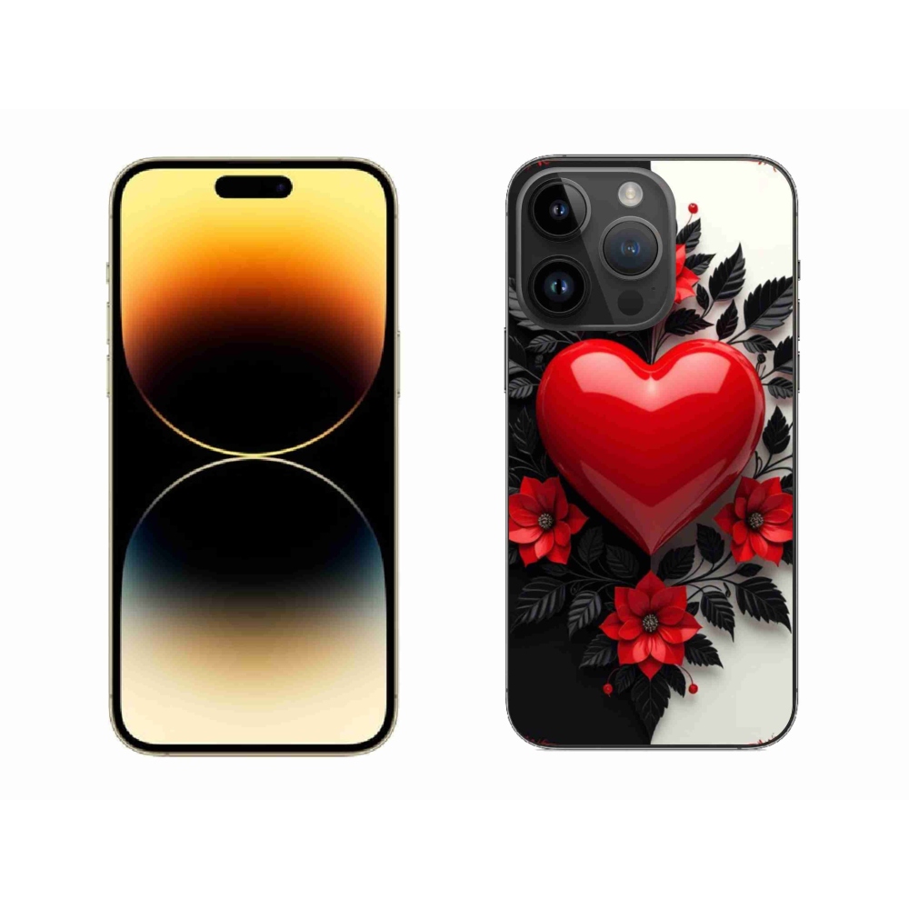 Zselés borítás mmCase iPhone 14 Pro Max készülékhez - piros szív