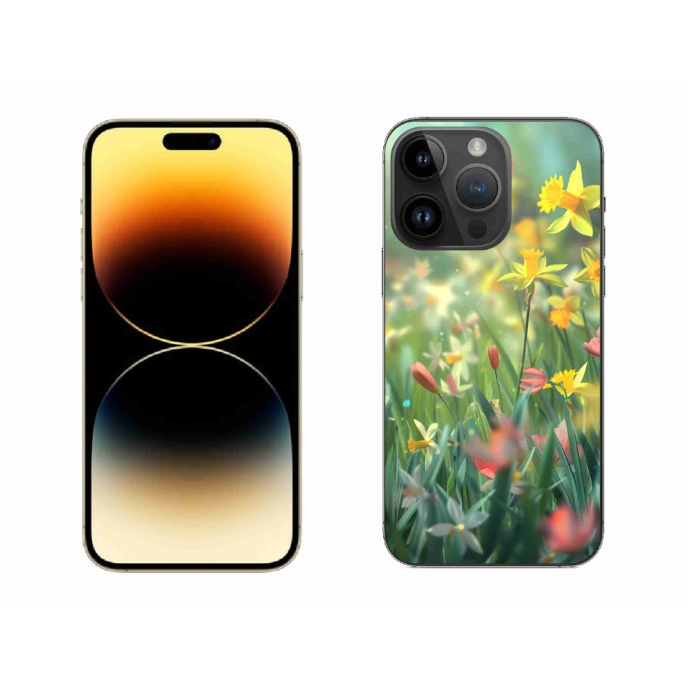 Gél borítás mmCase iPhone 14 Pro Max készülékhez - tavaszi virágok