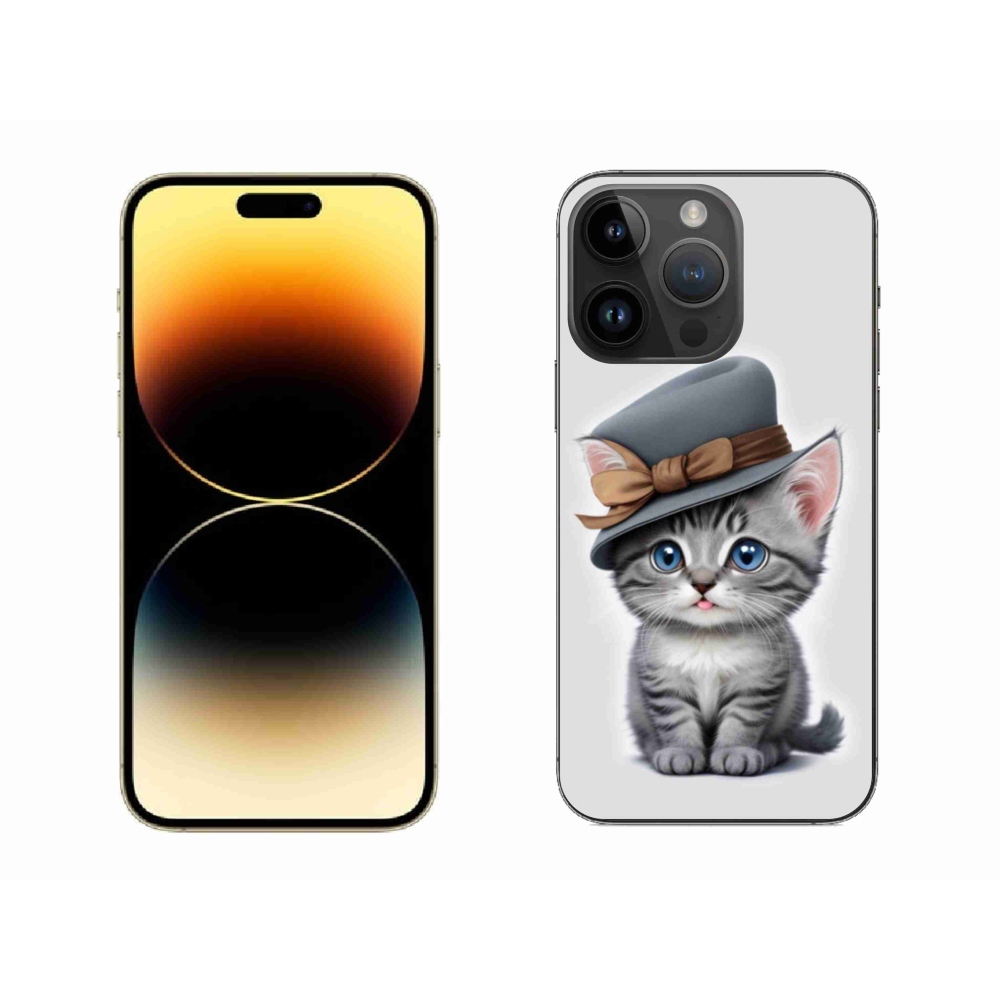 Zselés borítás mmCase iPhone 14 Pro Max készülékhez - cica sapkával