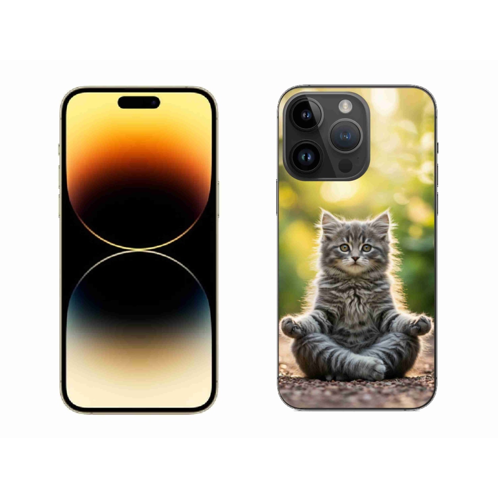 Zselés borítás mmCase iPhone 14 Pro Max készülékhez - meditáló cica