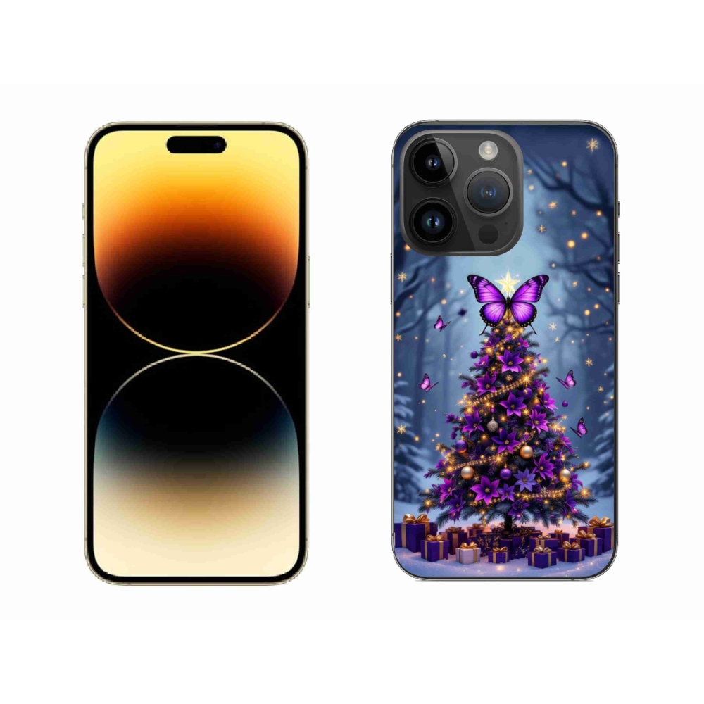 mmCase gél tok az iPhone 14 Pro Max-hoz – pillangós karácsonyfa