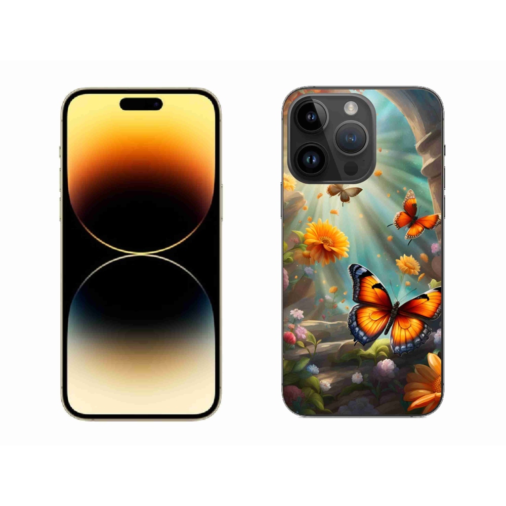 Zselés borítás mmCase iPhone 14 Pro Max készülékhez - pillangókert 2