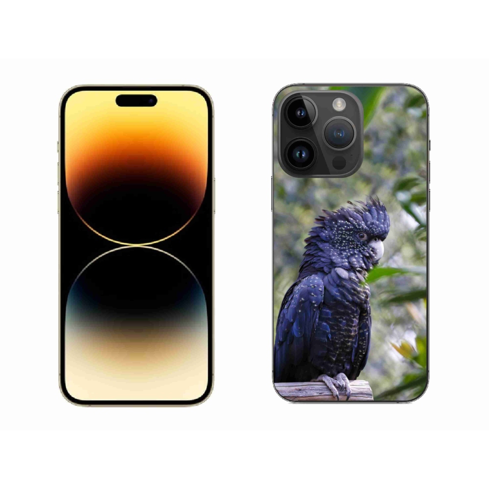 mmCase gél tok az iPhone 14 Pro Max-hoz – fekete kakadu papagáj