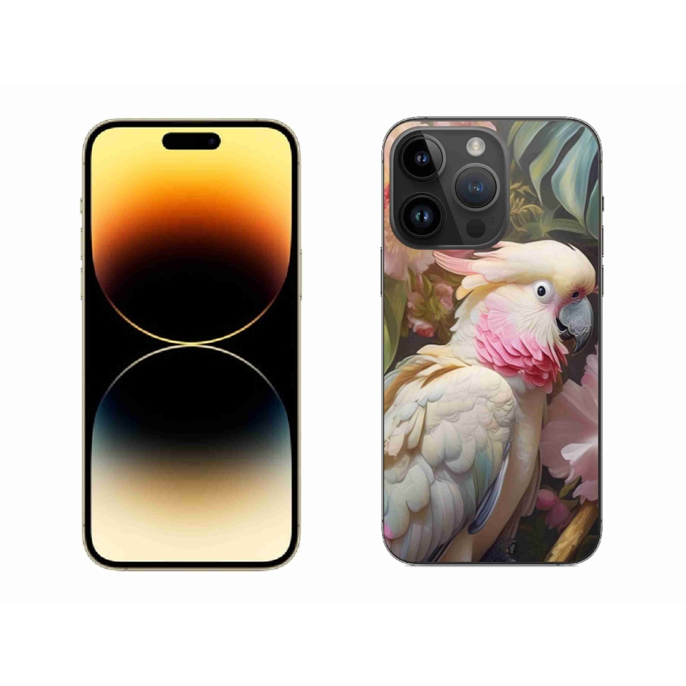 Zselés borítás mmCase iPhone 14 Pro Max készülékhez - papagáj kakadu rózsaszín 2