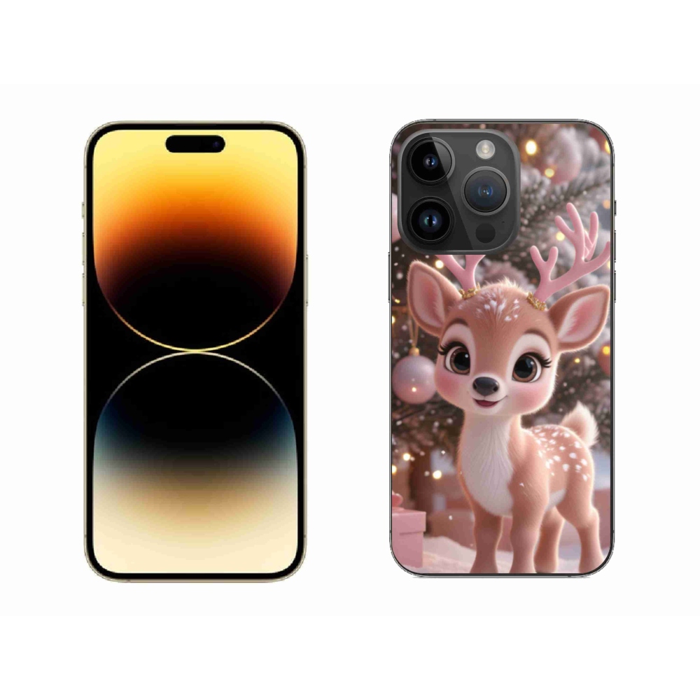 Zselés borítás mmCase iPhone 14 Pro Max készülékhez - aranyos rénszarvas