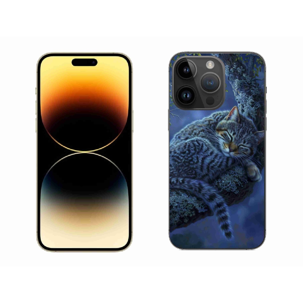 Zselés borítás mmCase iPhone 14 Pro Max készülékhez - alvó macska