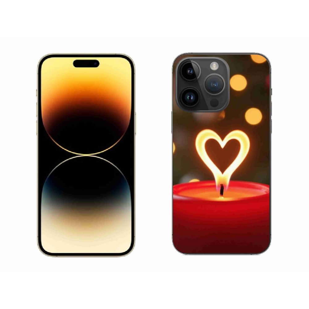 Zselés borítás mmCase iPhone 14 Pro Max készülékhez - láng szíve