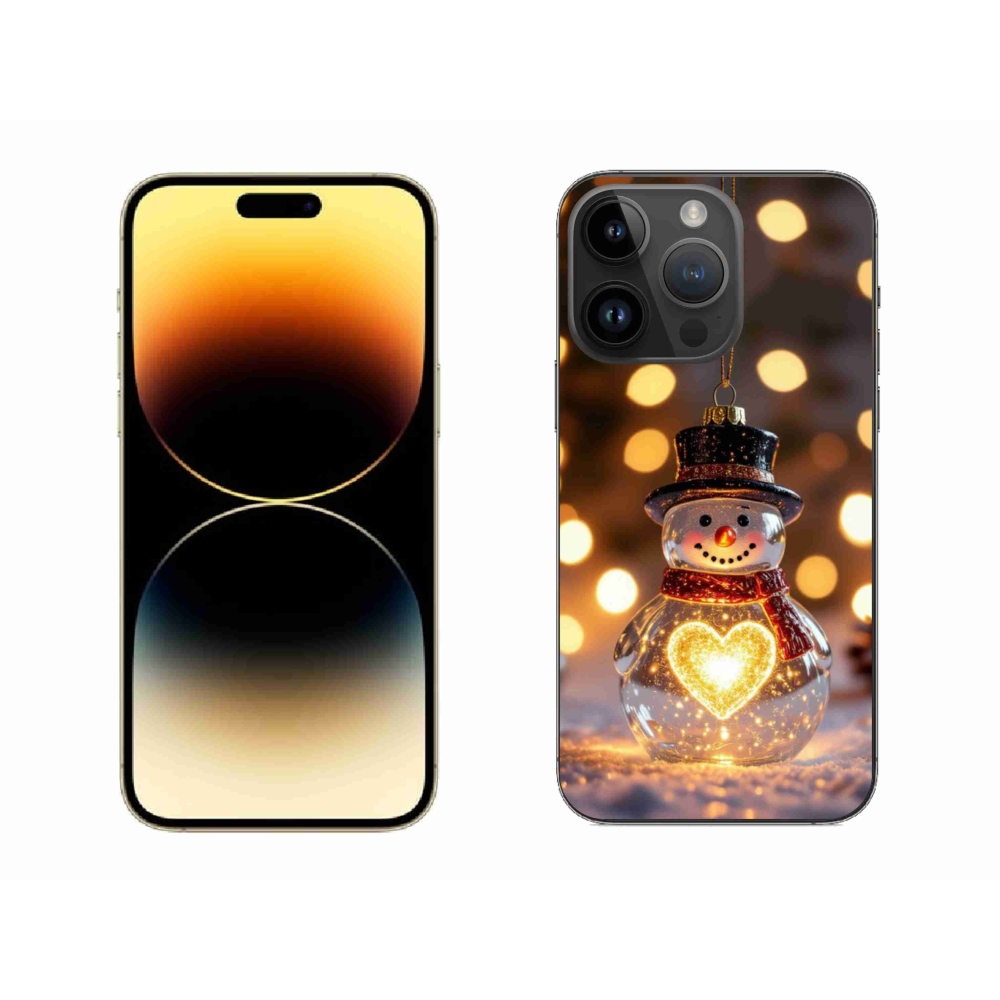 mmCase gél tok az iPhone 14 Pro Max-hoz – világító karácsonyi hóember