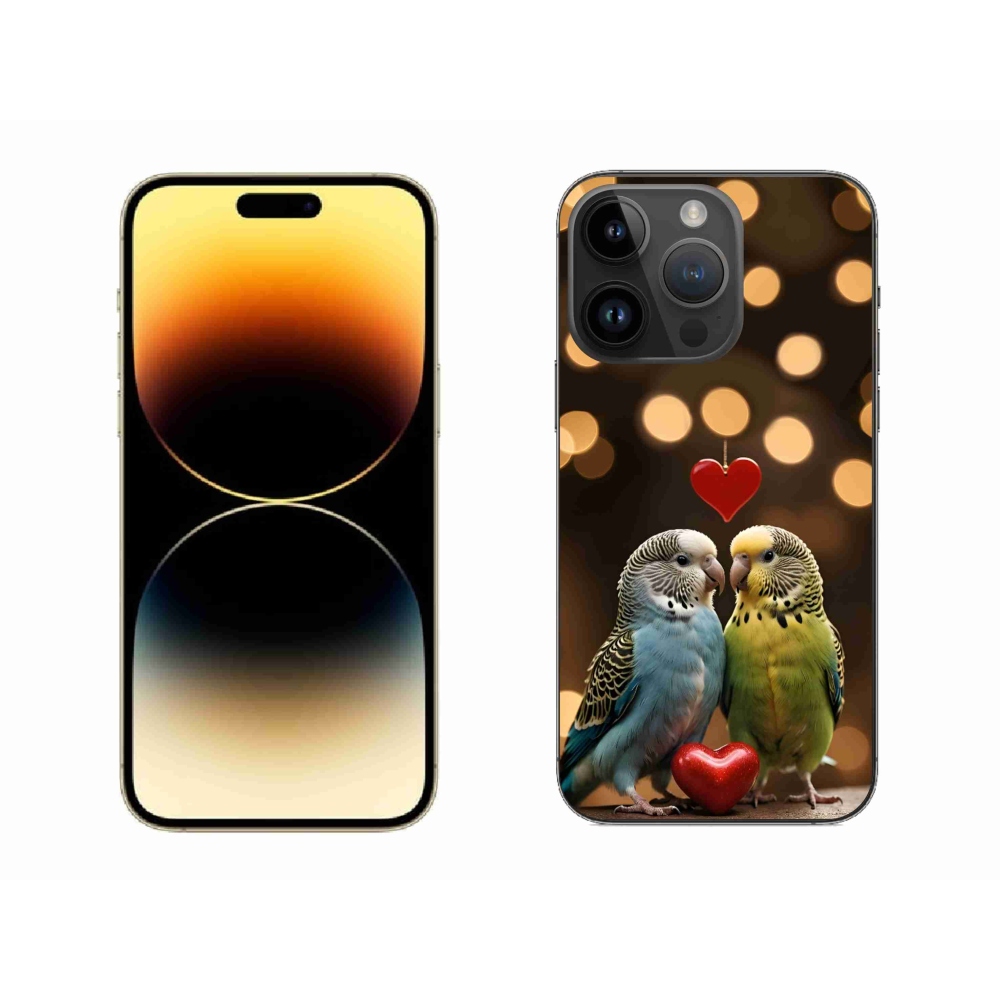 mmCase gél tok az iPhone 14 Pro Max-hoz – szerelmes papagájok