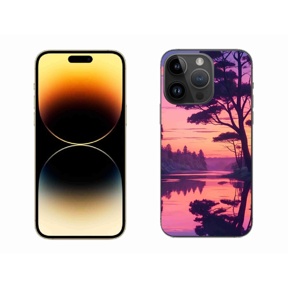 Zselés borítás mmCase iPhone 14 Pro Max készülékhez - naplemente a tó fölött